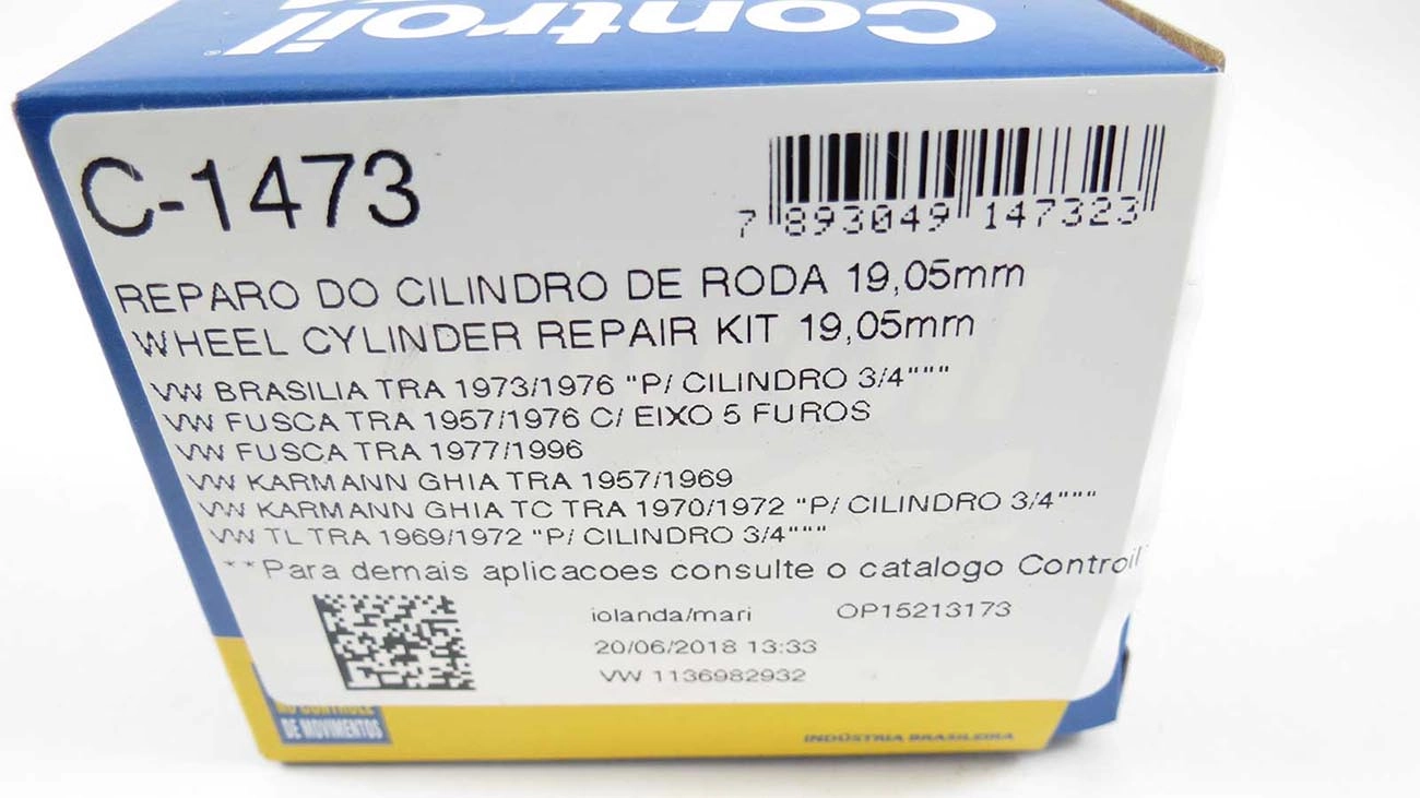REPARO CILINDRO RODA 19.05MM VW FUSCA 57/96 BRASILIA 73/76 VARIANT/TL TRASEIRO