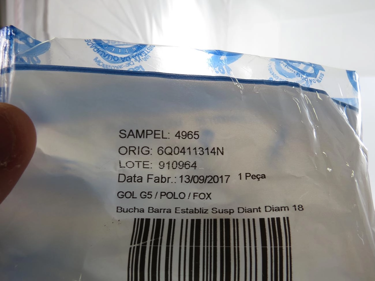 BUCHA ESTABILIZADOR DIANTEIRO VW NOVO GOL/VOYAGE 11/ - FOX 03/ - POLO 02/15 - FURO 18MM