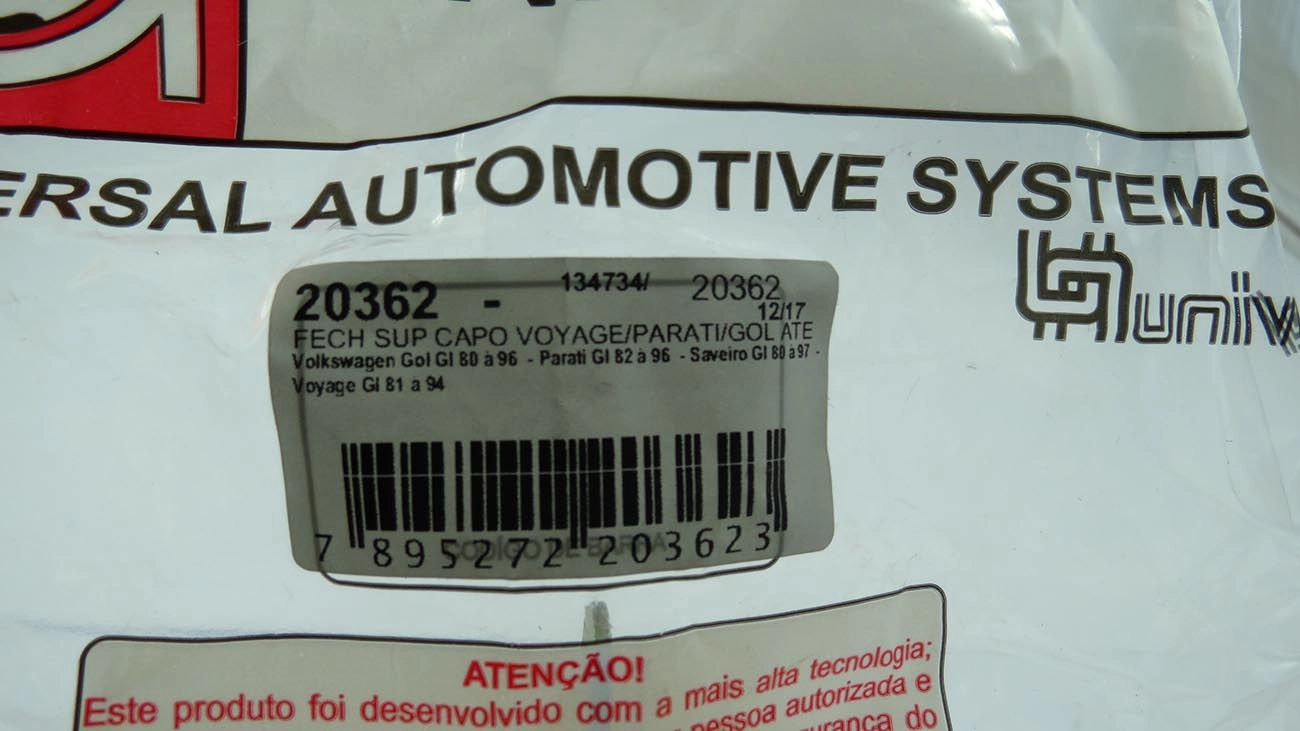 FECHADURA CAPO VW GOL/VOYAGE/PARATI/SAVEIRO - 88/94 - DIANTEIRO SUPERIOR