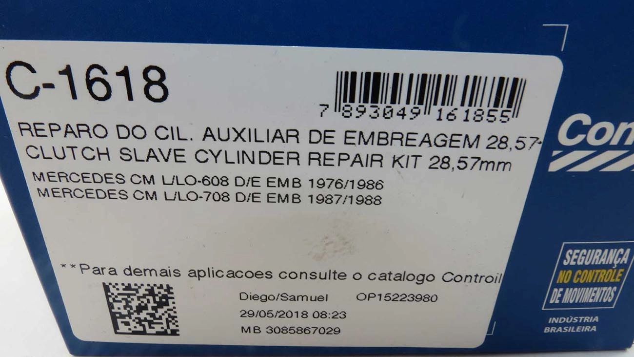 REPARO CILINDRO AUXILIAR EMBREAGEM 28.57MM MB 608/708 1-1/8