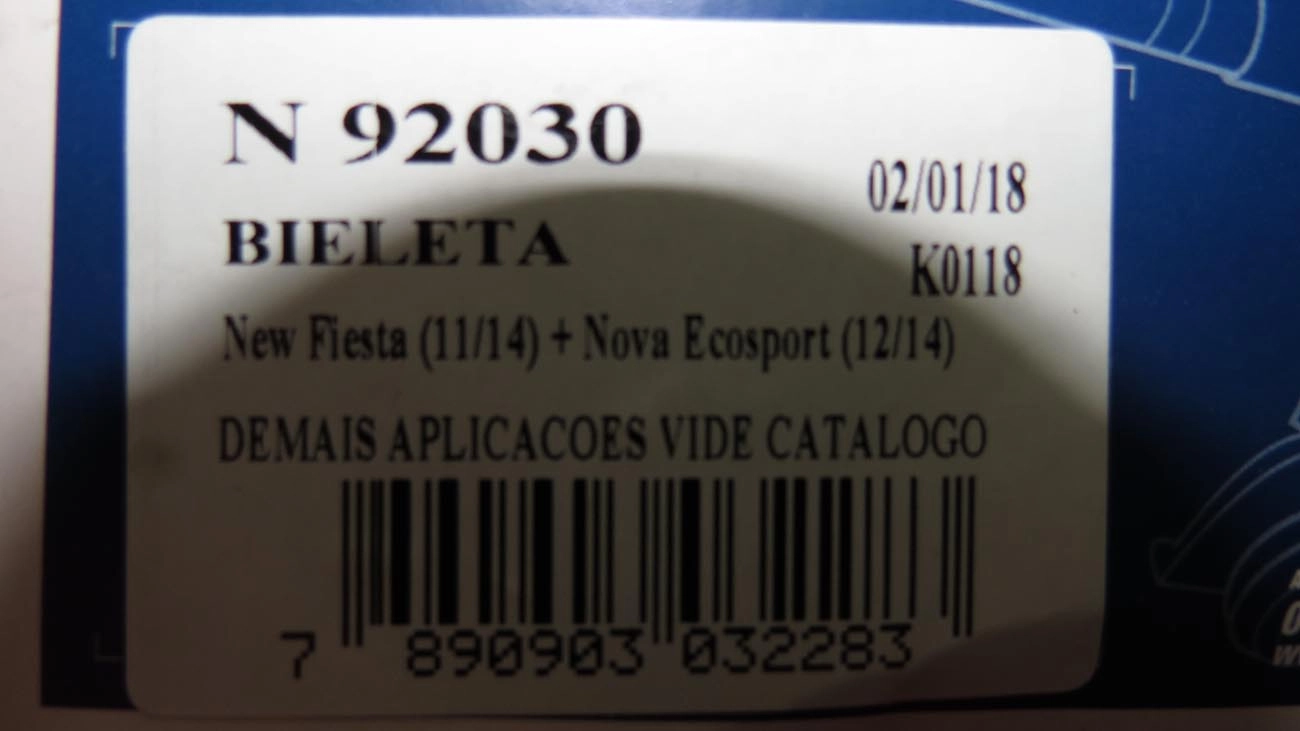 BIELETA DIANTEIRA LD/LE FORD NEW FIESTA 12/19 - NOVA ECOSPORT 13/20 - NOVO KA 14/20