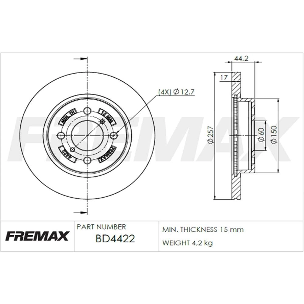 DISCO FREIO DIANTEIRO VENTILADO 257MM CHERY FACE 1.3 2010/2015 S-18 2010/2012