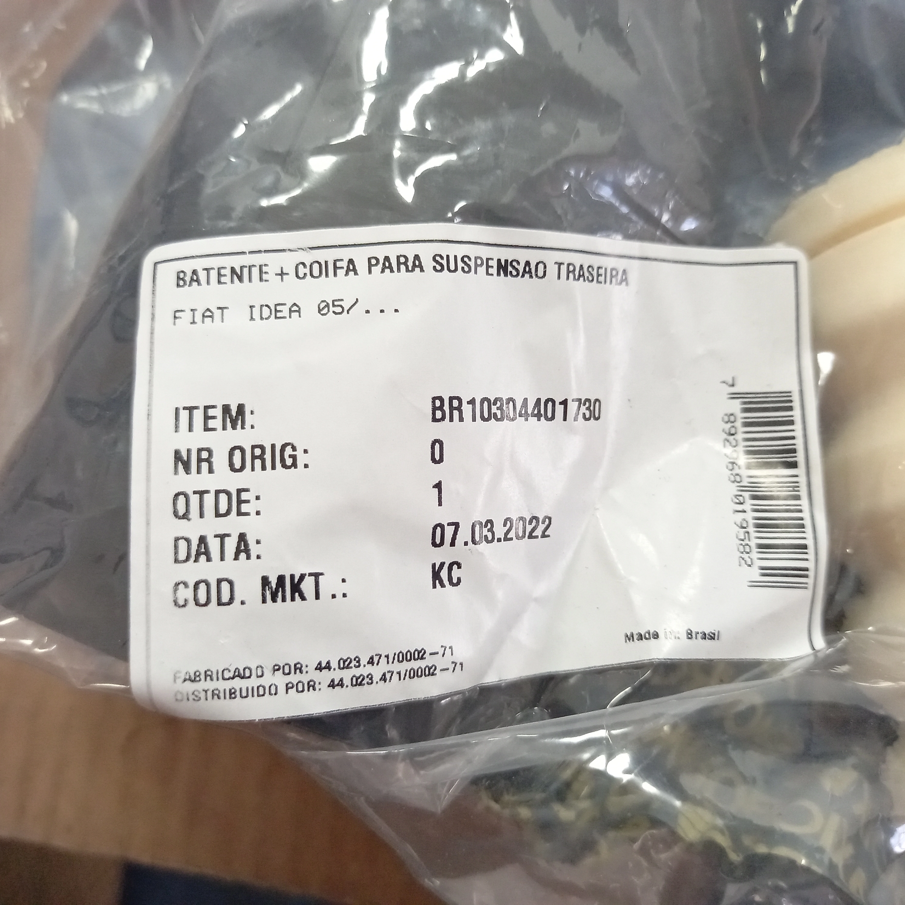 KIT AMORTECEDOR TRASEIRO FIAT IDEA 05/16 - BATENTE E COIFA
