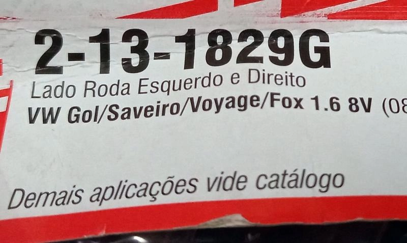 KIT REPARO COIFA HOMOCINÉTICA LADO RODA SEM ABS MANUAL VW FOX/NOVO GOL/SAVEIRO/VOYAGE 1.6 08/13 24X85X100MM