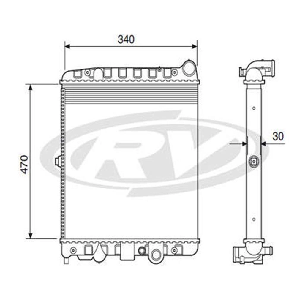 RADIADOR ÁGUA MOTOR CONSTRUÇÃO EXPANDIDO SEM AR CONDICIONADO MANUAL VW GOL/PARATI 1.0 95/96 1.6/1.8/2.0 SAVEIRO 97/10