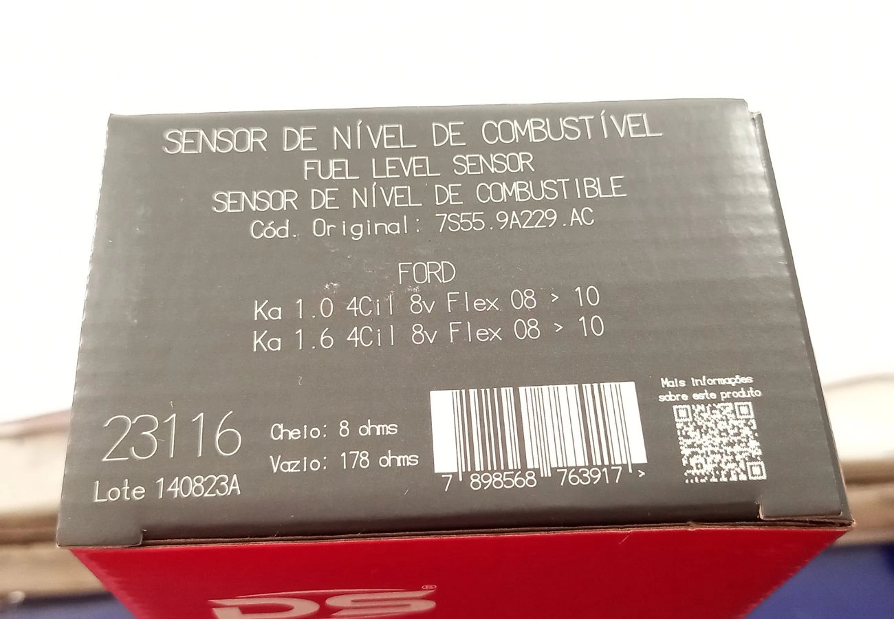 SENSOR/BOIA DE NÍVEL COMBUSTÍVEL FORD KA 1.0/1.6 8V 2008/2010 - FLEX - ZETEC ROCAM