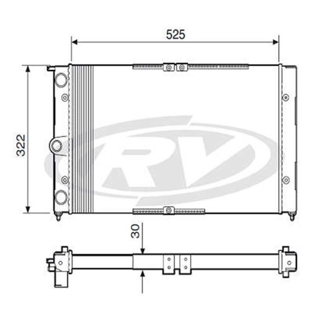 RADIADOR 322X525 FORD DEL REY/BELINA 1.8 89/91 PAMPA 1.6/1.8 99/96 C/MOTOR AP COM OU SEM AR CONDICIONADO