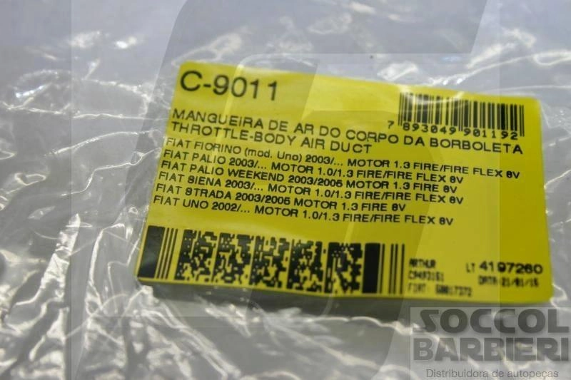 MANGUEIRA FILTRO AR FIAT UNO 2002/ - PALIO/SIENA/STRADA 2003/ - CORPO BORBOLETA