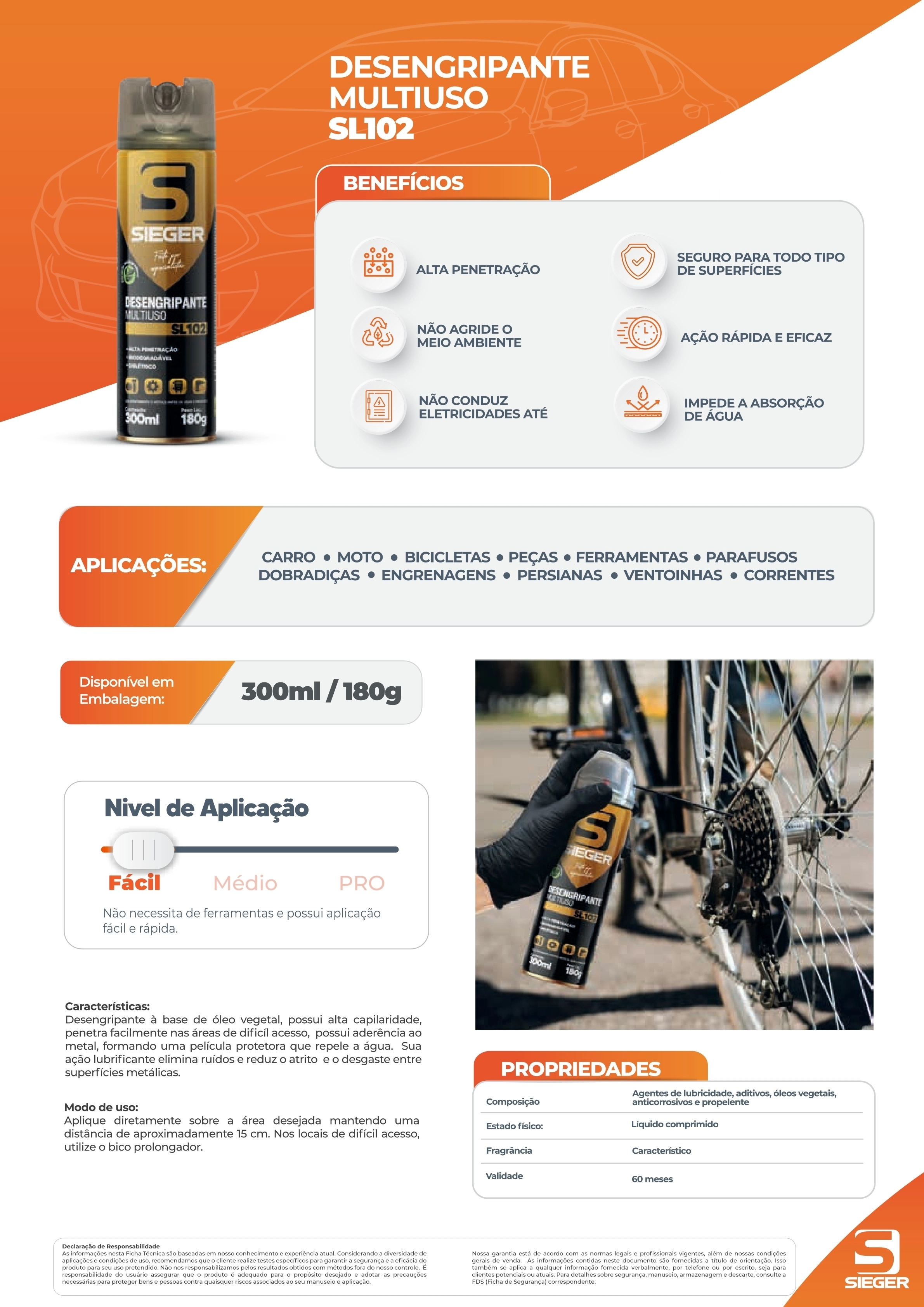 DESENGRIPANTE/DESENCRAVANTE MULTIUSO SL102 - SPRAY 300ML