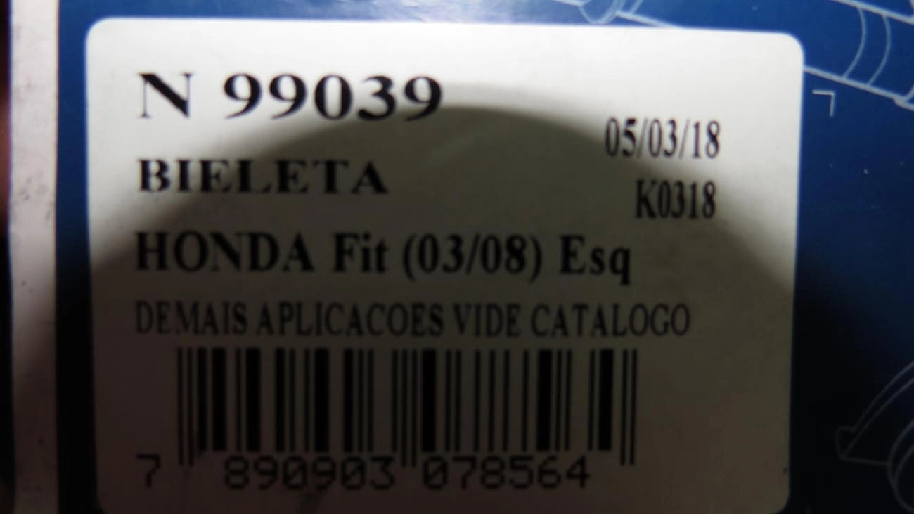 BIELETA DIANTEIRA ESQUERDA HONDA FIT 03/08 - WR-V 17/18