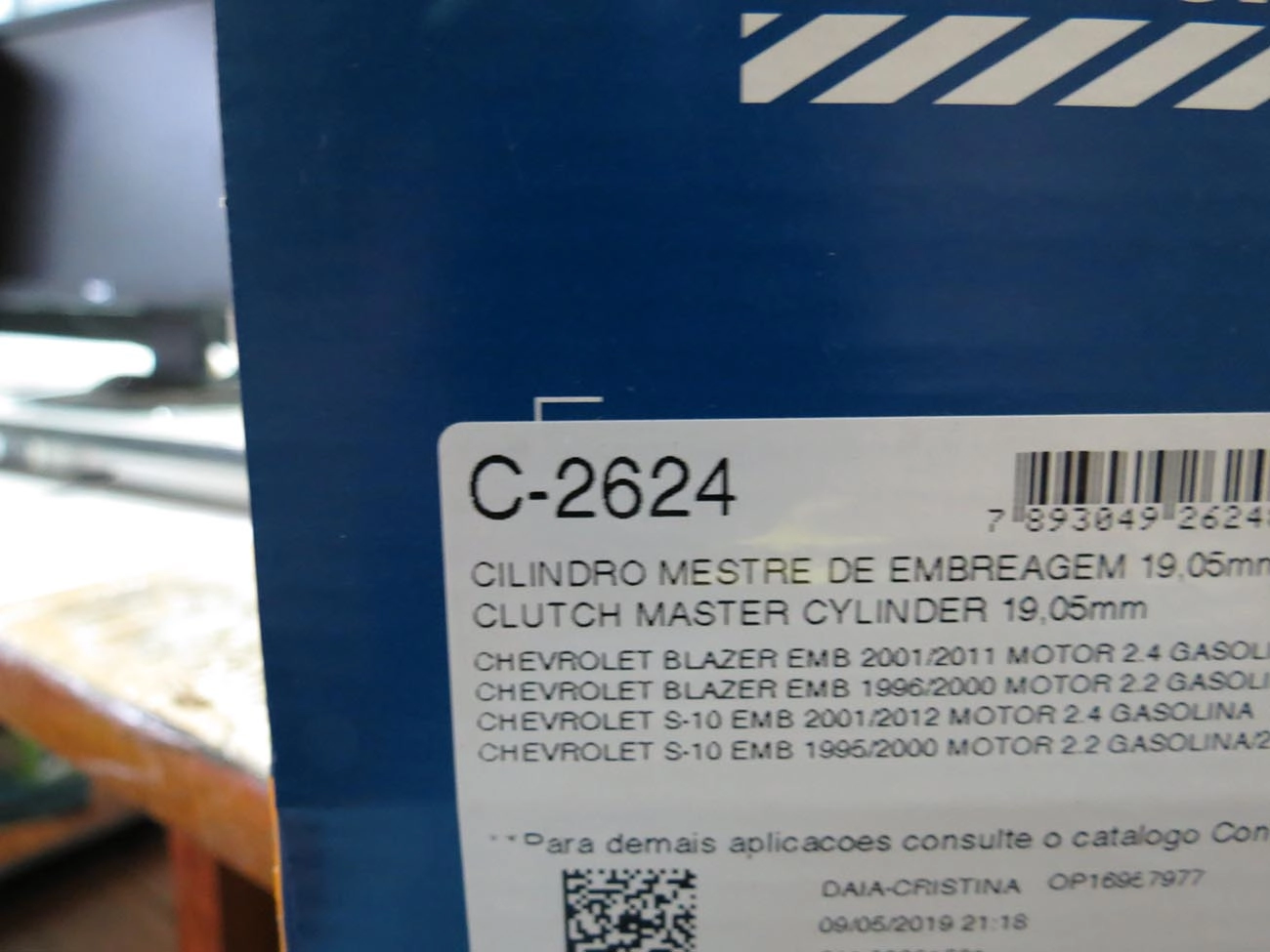 CILINDRO MESTRE EMBREAGEM COM RESERVATÓRIO GM S-10/BLAZER 2.2/2.4/2.5 1995/2011 SUPORTE