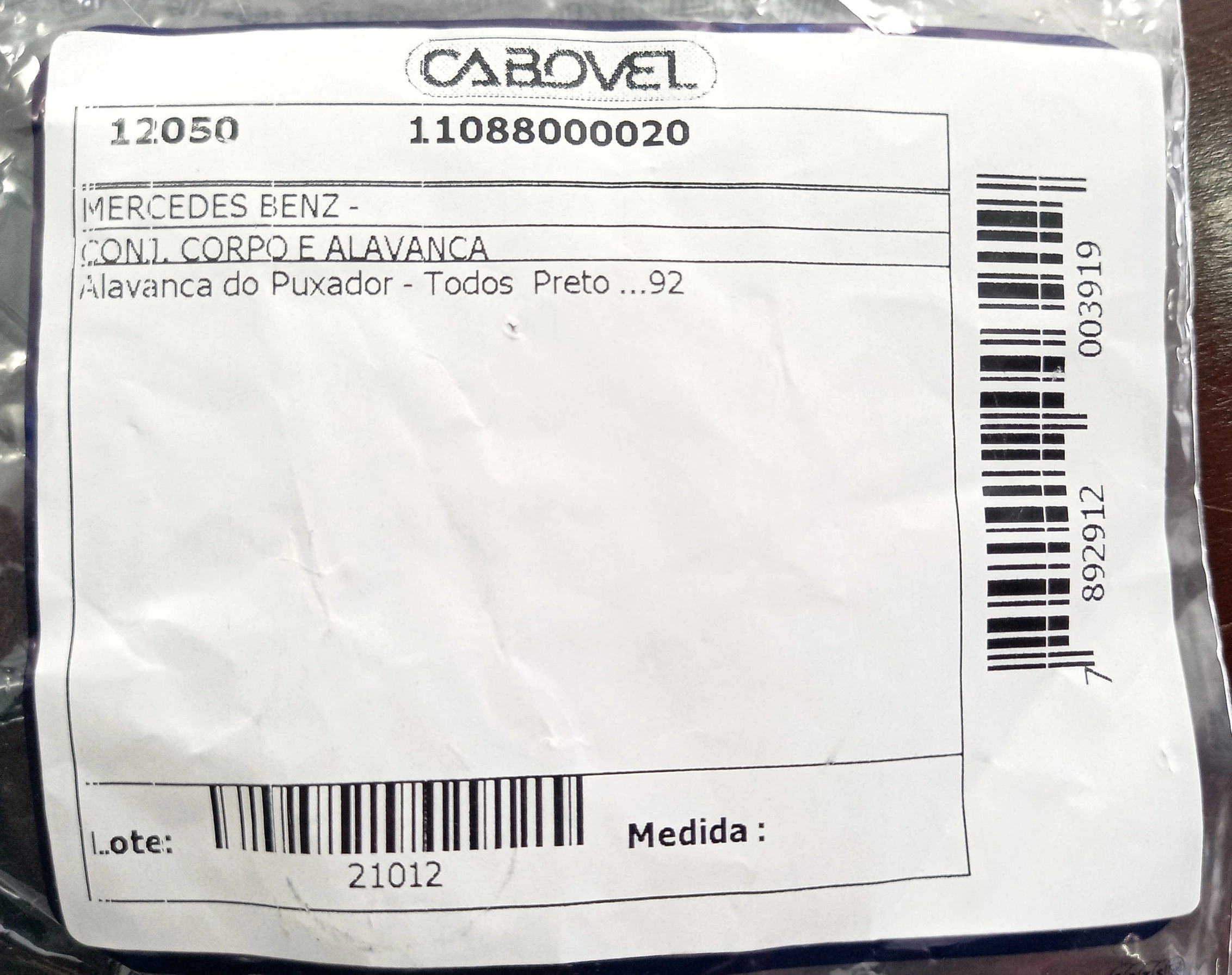 ALAVANCA CAPO MB CAMINHOES /92 - PRETO