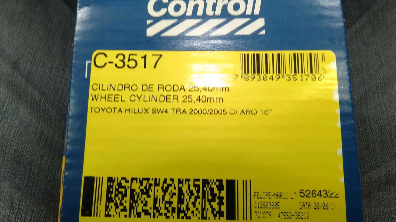 CILINDRO RODA TRASEIRA TOYOTA HILUX SW4 2000/2005 - ARO 16