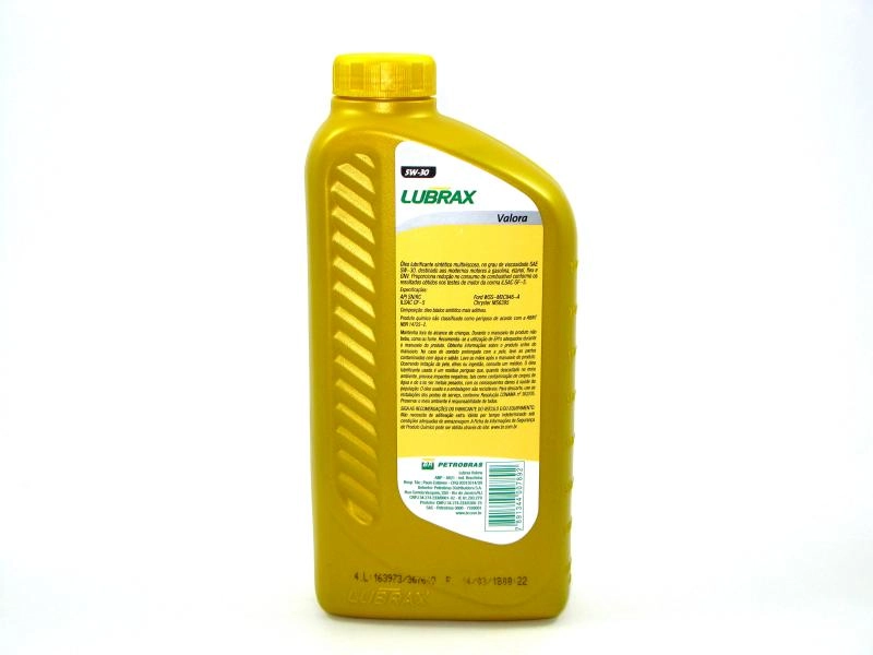 ÓLEO LUBRIFICANTE 5W30 SINTÉTICO VALORA API SN PLUS SAE FLEX