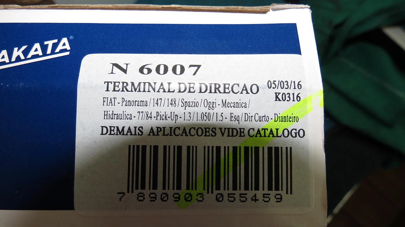 TERMINAL DIREÇÃO DIREITO/ESQUERDO M14X1,0 LD/LE FIAT 147 77/86 FIORINO 81/84 OGGI PANORAMA 80/86