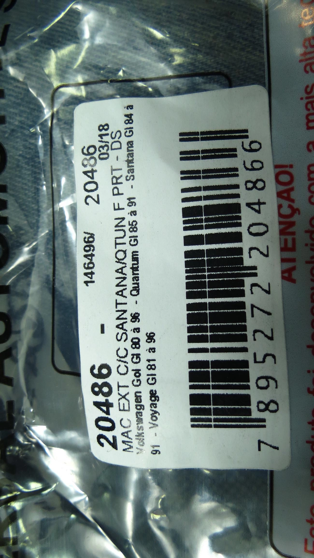 MACANETA EXTERNA VW GOL/VOYAGE/SAVEIRO 87/94 - SANTANA /90 - DIREITO