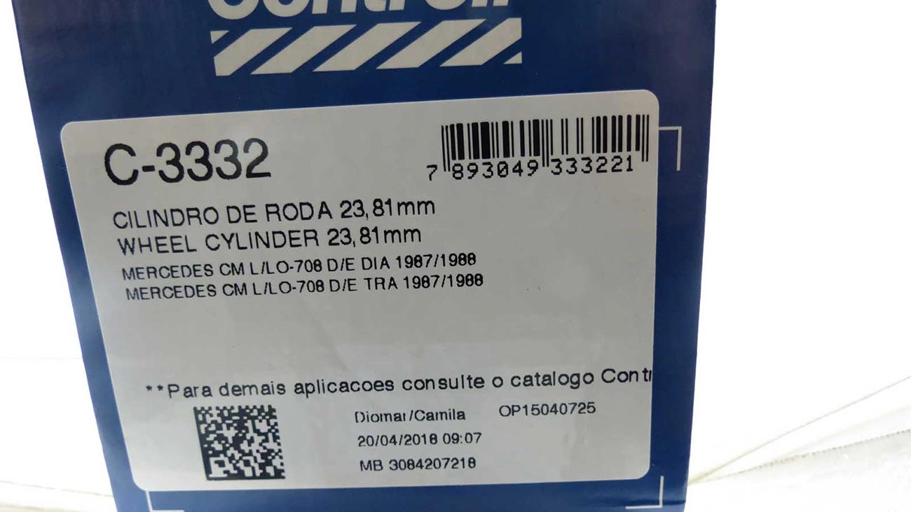 CILINDRO RODA FREIO DIANTEIRO/TRASEIRO DIANTEIRA/TRASEIRA MB 708 87/88 15/16 23,81MM