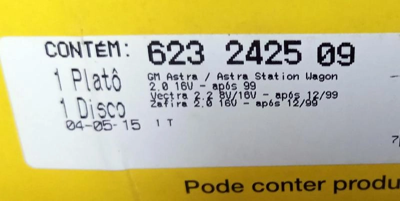 KIT DE EMBREAGEM GM ASTRA/ZAFIRA 2.0 16V 99/04 - VECTRA 2.2 8V/16V 00/03 - CÂMBIO F-23 - DISCO 228MM