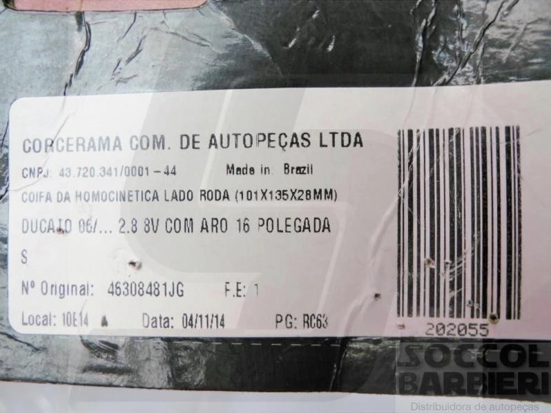 KIT REPARO HOMOCINÉTICA LADO RODA FIAT DUCATO 2.8 06/ ARO 16 - 28X101X135MM