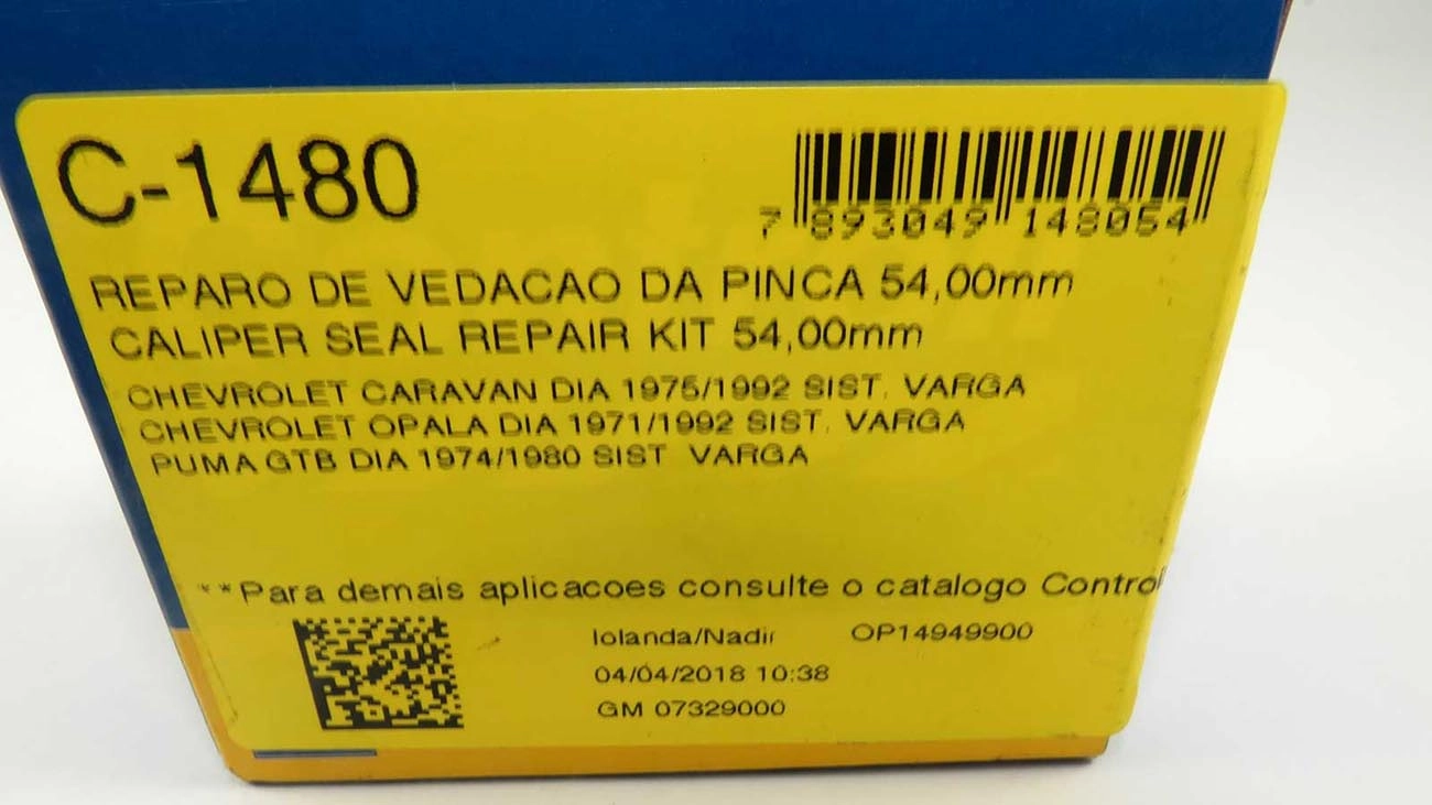 REPARO PINÇA FREIO DIANTEIRA SEM PISTÃO GM OPALA/CARAVAN 71/92 VARGA 54MM - MONTA COM PW0013