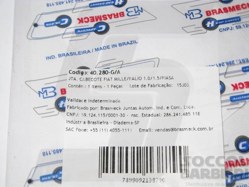 JUNTA CABEÇOTE DE FIBRA FIAT UNO/PREMIO/ELBA 1.0/1.3/1.5 85/ - PALIO/STRADA 1.0/1.5 MPI 96/ - FIASA