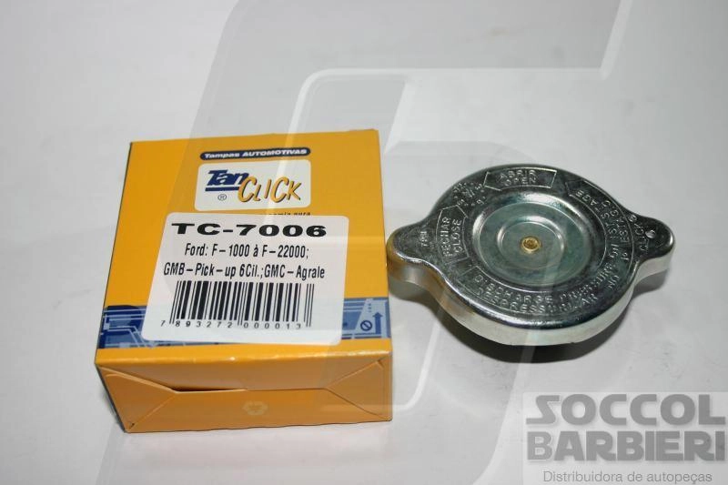 TAMPA PARA RADIADOR PRESSÃO 7 LIBRAS FORD F-1000/4000/22000 GM D-10/60 WILLYS TODOS AGRALE AGRICOLA