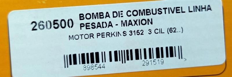 BOMBA COMBUSTIVEL MF 50X/55X/235/250 - PERKINS 3.152 - 2 FUROS