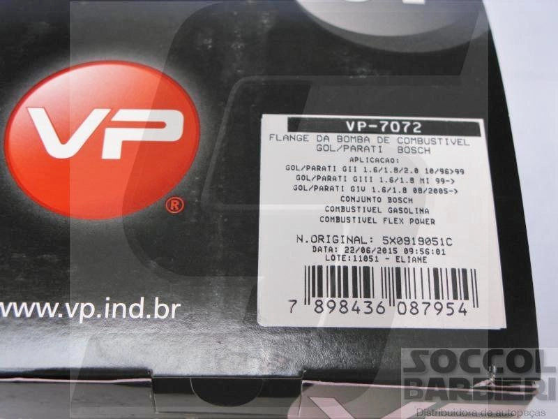 FLANGE BOMBA COMBUSTIVEL VW GOL/PARATI 1.6/1.8/2.0 97/ - FLEX