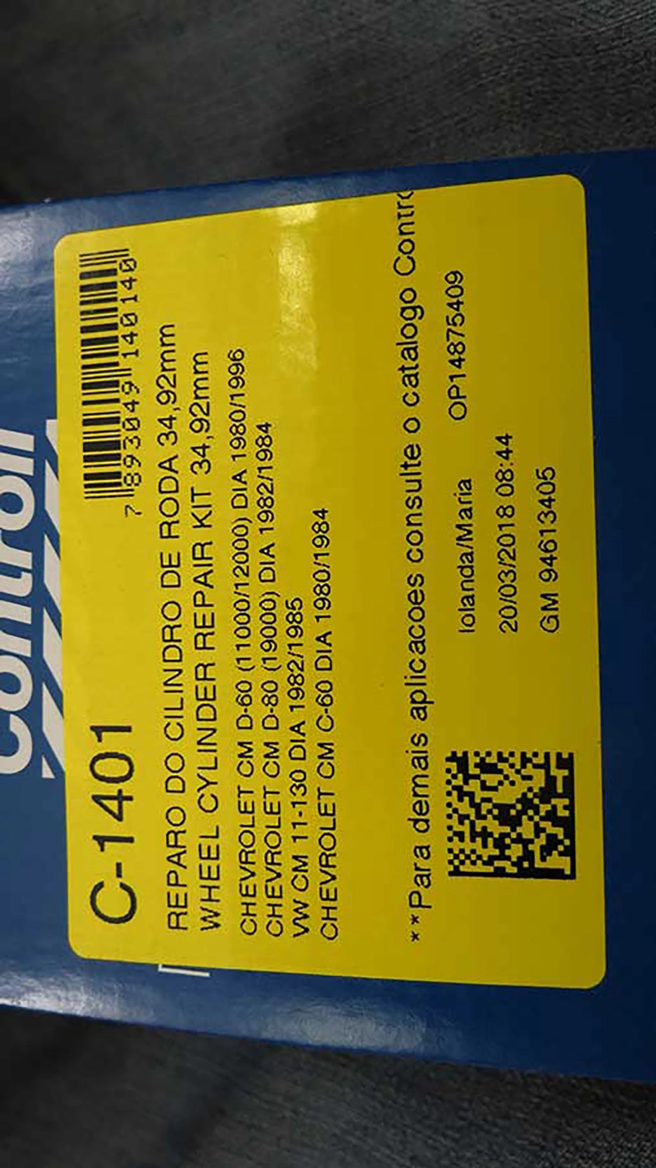 REPARO CILINDRO RODA 34.92MM VW 11.130 82/85 1-3/8 DIANTEIRO