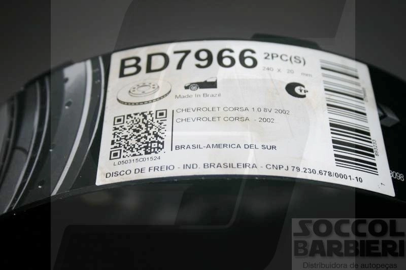 DISCO FREIO DIANTEIRO VENTILADO 240MM GM NOVO CORSA 1.0/1.4 2002/