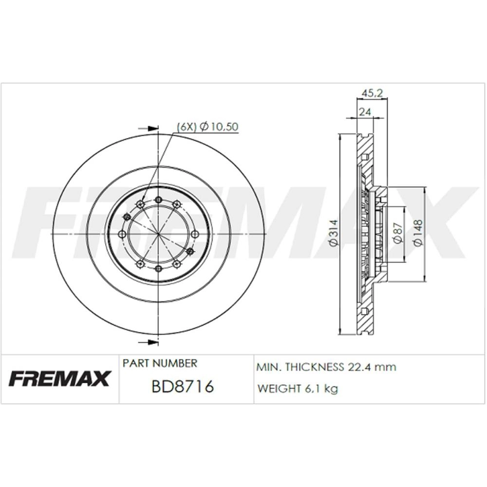 DISCO FREIO DIANTEIRO VENTILADO 276MM MITSUBISHI L200 1994/2011 PAJERO 1990/2006