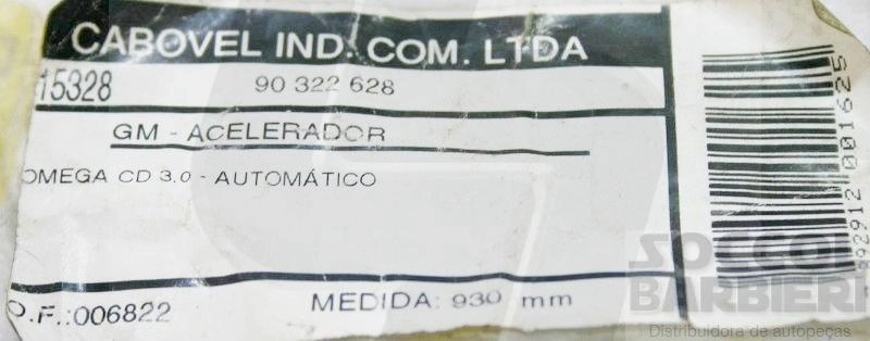 CABO ACELERADOR GM OMEGA CD 3.0 MPFI - AUTOMATICO 93/94 930