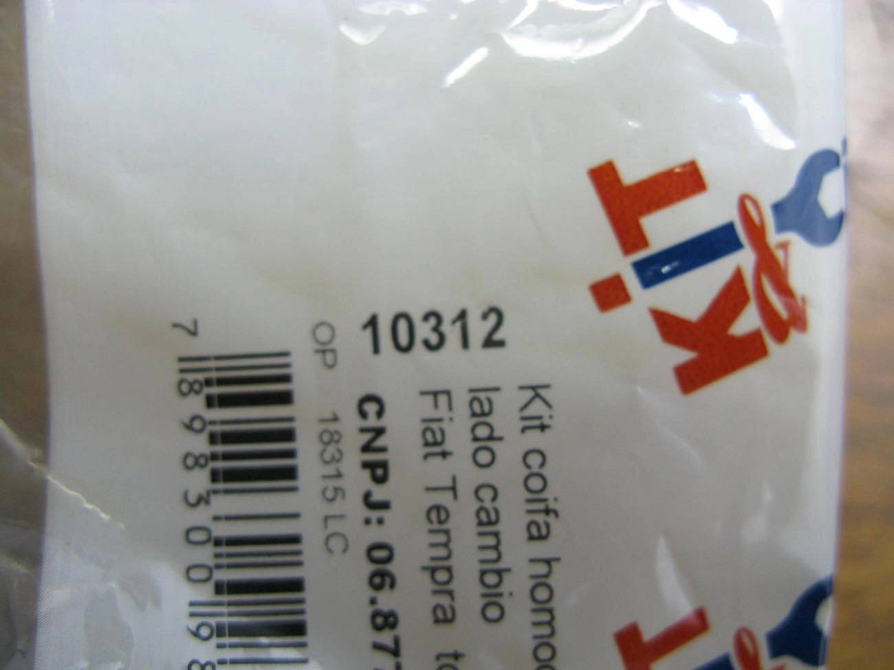 KIT REPARO COIFA HOMOCINÉTICA LADO CÂMBIO SEM FLANGE 23X60X80MM FIAT TEMPRA/TIPO 2.0 EXCETO TURBO
