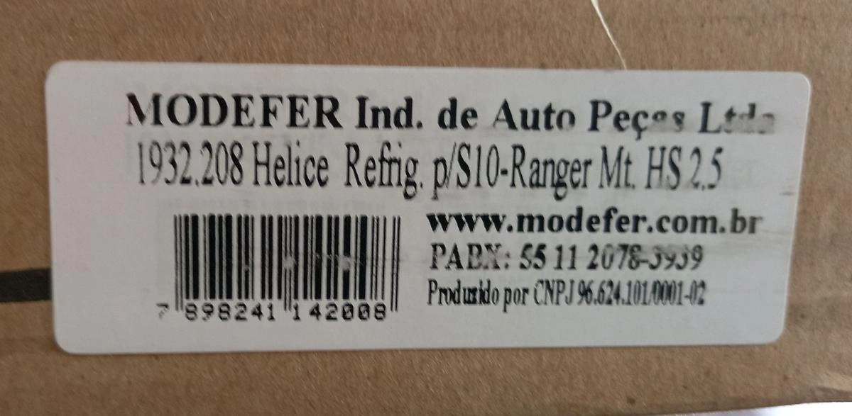 PA VENTILADOR GM S-10/BLAZER 2.5 MAXION HELICE 11 PAS