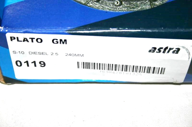 PLATO EMBREAGEM GM S-10/BLAZER 2.5 TURBO DIESEL - 240MM