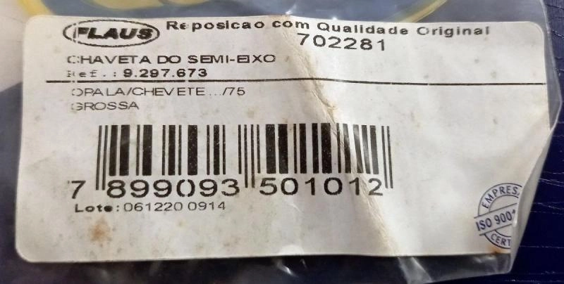 CHAVETA DO SEMI-EIXO GM OPALA/CHEVETTE /75 - GROSSA