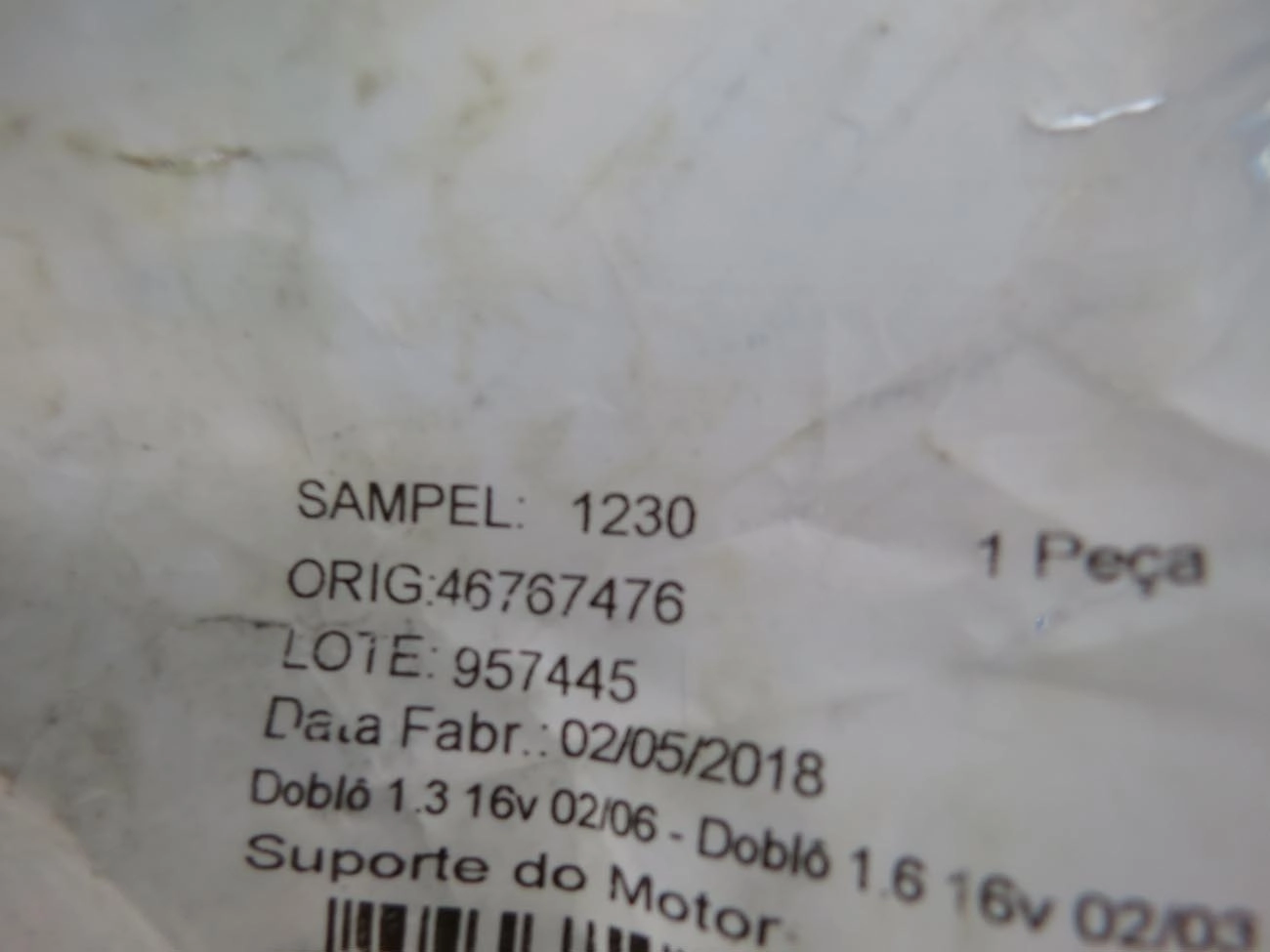 COXIM/TIRANTE MOTOR FIAT DOBLO 1.3 1.6 02/ - LIMITADOR TORÇÃO TIPO BIELA