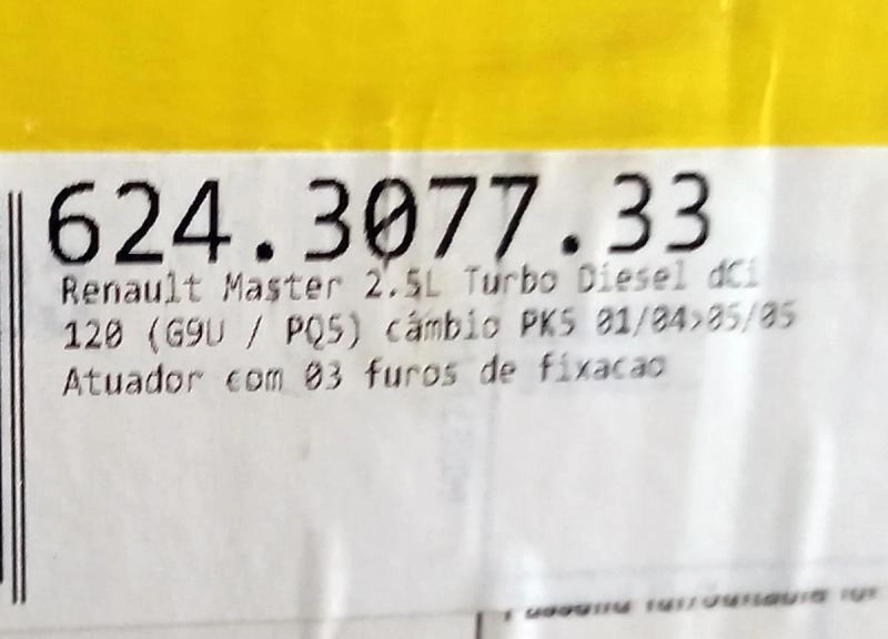 KIT DE EMBREAGEM RENAULT MASTER 2.5 2004/2005 - 242MM 21 ESTRIAS - ATUADOR 3 FUROS FIXAÇÃO