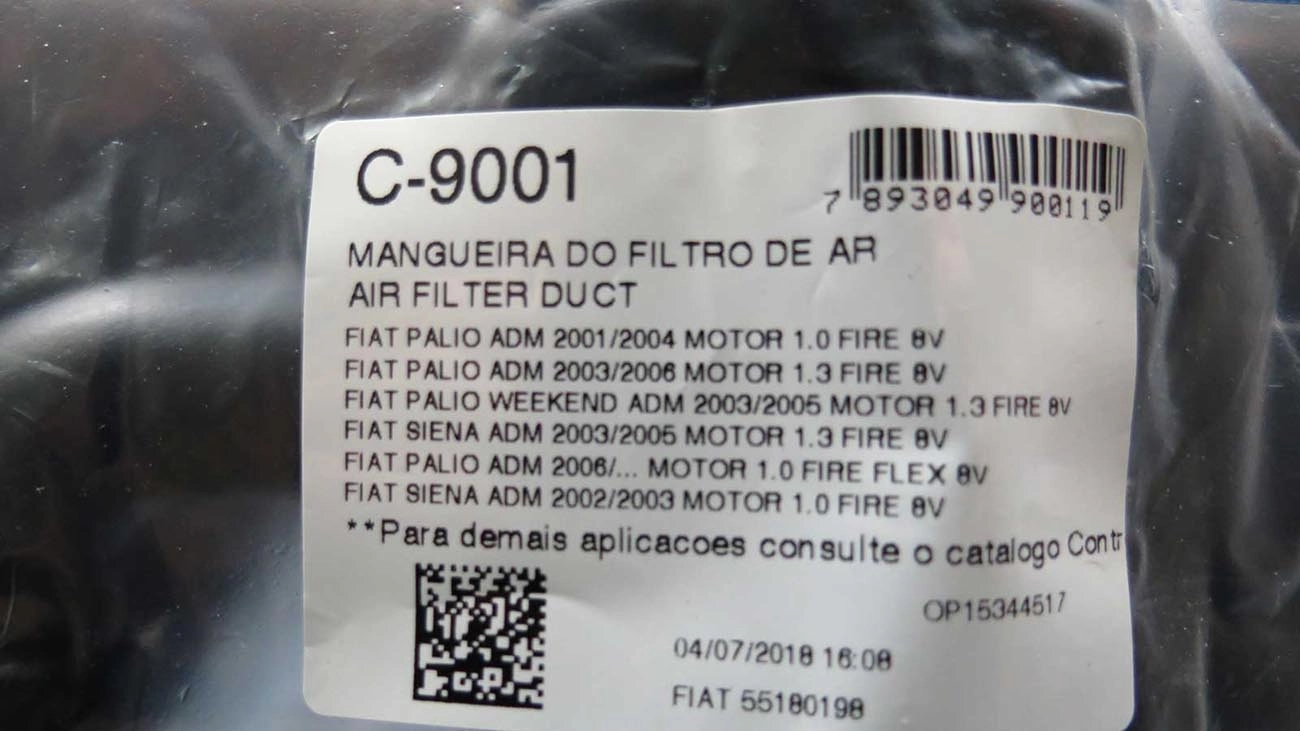 MANGUEIRA FILTRO AR FIAT UNO 1.0 2006 PALIO/SIENA/STRADA 1.3 8V 2001/