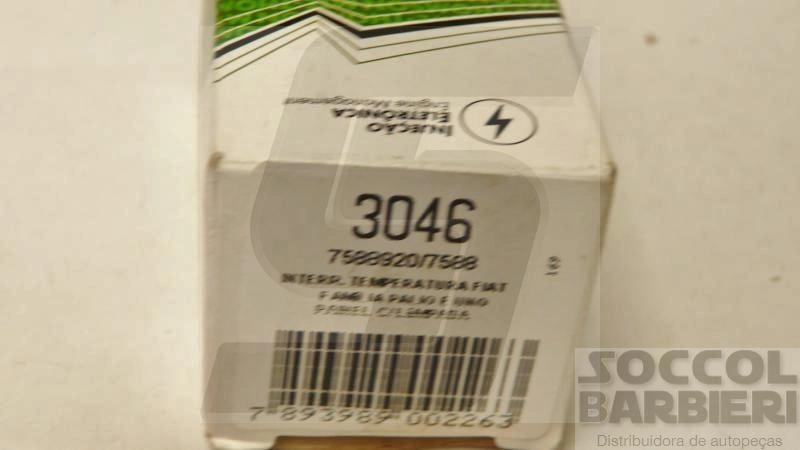 SENSOR TEMPERATURA INTERRUPTOR TÉRMICO PRETO FIAT UNO - COM LÂMPADA INDICADORA NO PAINEL
