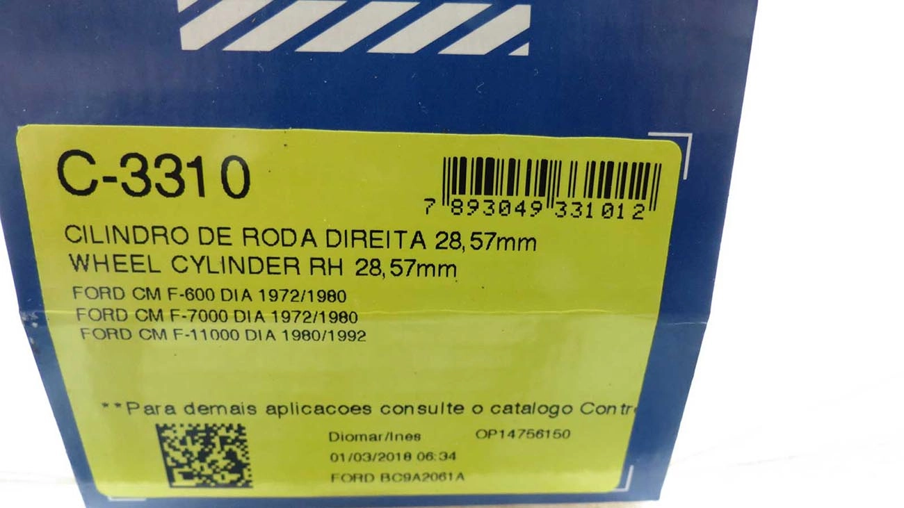 CILINDRO RODA FREIO DIANTEIRO LADO DIREITO DIANTEIRA DIREITA FORD F-600/7000 72/80 F-11000 80/92 1-1/8