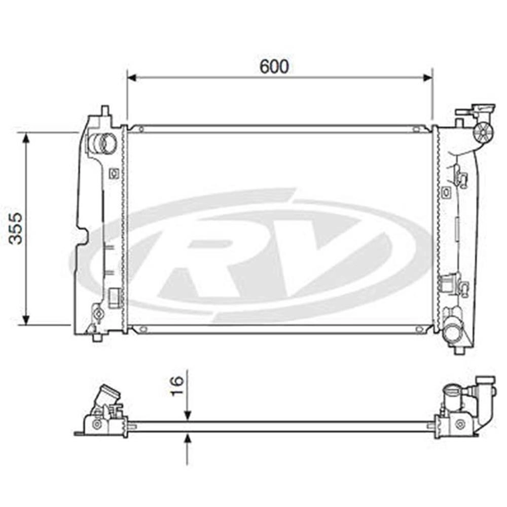 RADIADOR TOYOTA COROLLA 1.6/1.8 16V 02/08 - COROLLA FIELDER 1.8 02/08 FLEX - C/S ACD - MANUAL