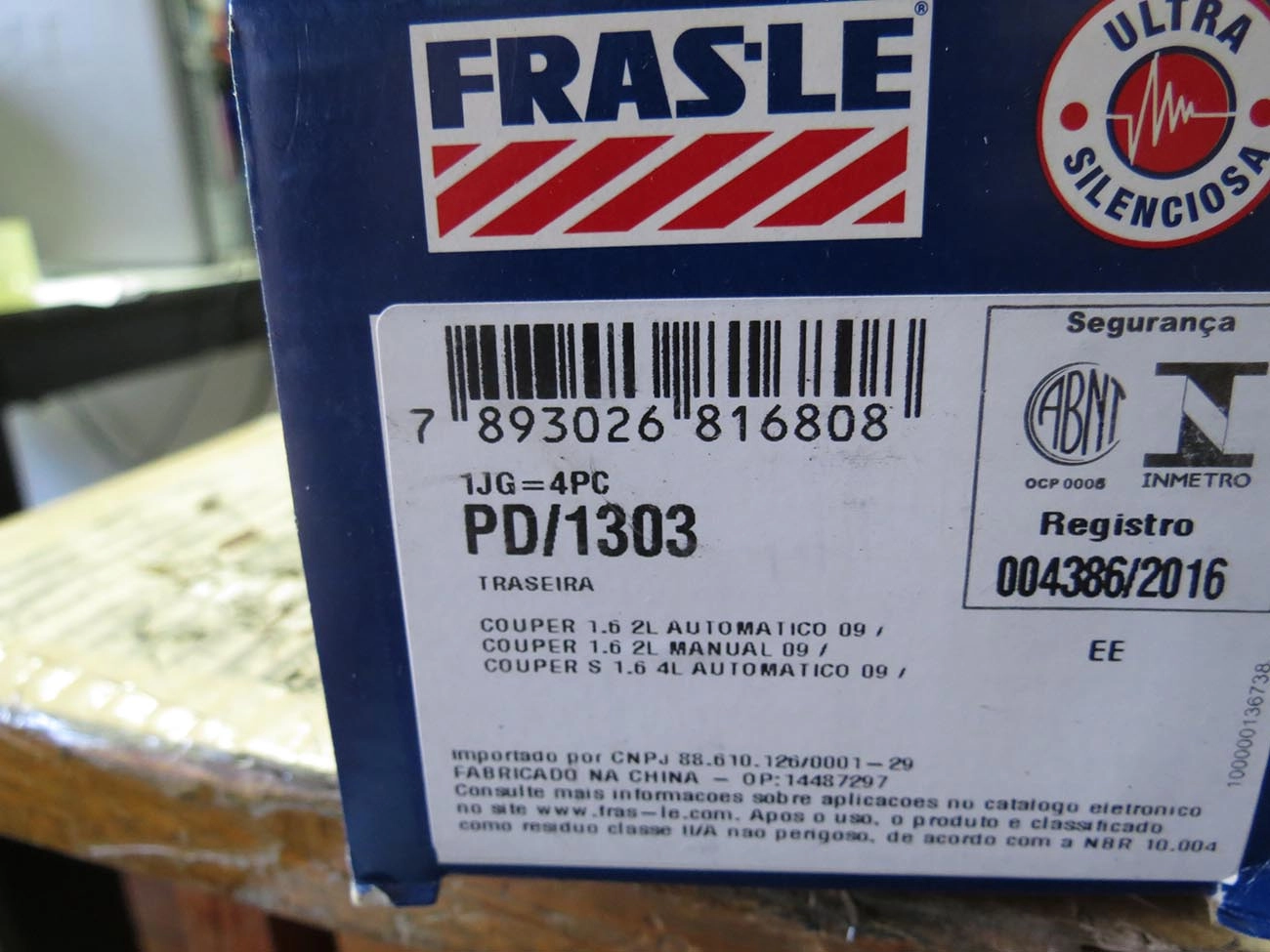 PASTILHA DE FREIO TRASEIRA MINI COOPER 2009/