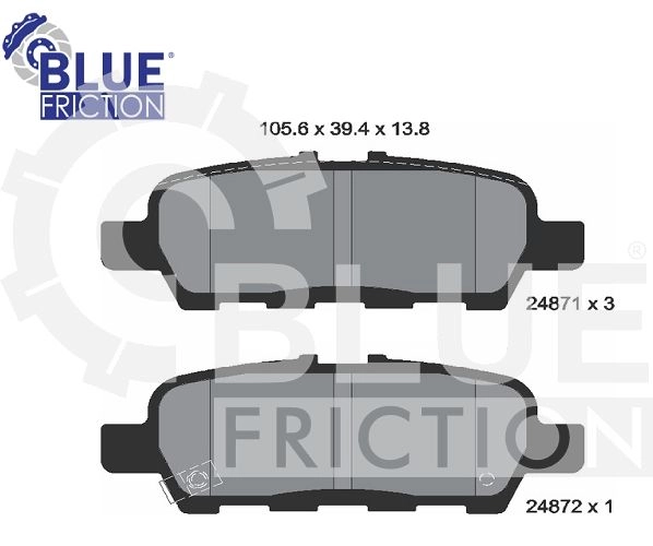 PASTILHA FREIO TRASEIRA NISSAN INFINITI 02/ - 350Z 02/09 - ALTIMA 12/ - MURANO 03/08 - SENTRA/TIIDA