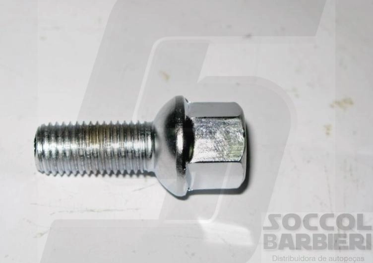 PARAFUSO RODA CROMADO ESFERICO VW GOL/SANTANA - TOTAL 45MM - CHAVE 17MM
