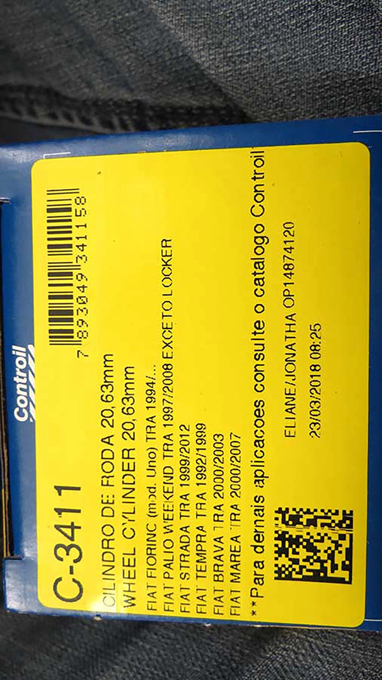 CILINDRO RODA FREIO TRASEIRO LADO DIREITO/ESQUERDO TRASEIRA FIAT FIORINO 94/ STRADA 98/12 TEMPRA 92/99 MAREA/BRAVA/STILO/IDEA/DOBLO
