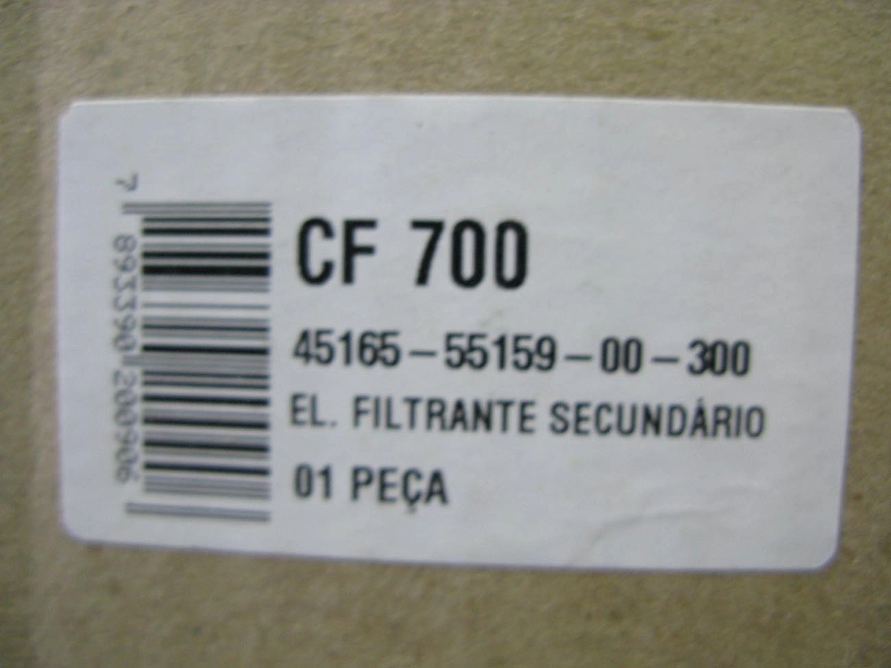 FILTRO SEGURANÇA AR INTERNO ELEMENTO AGRALE/FORD/MB/TOYOTA/MF/VW/SCANIA