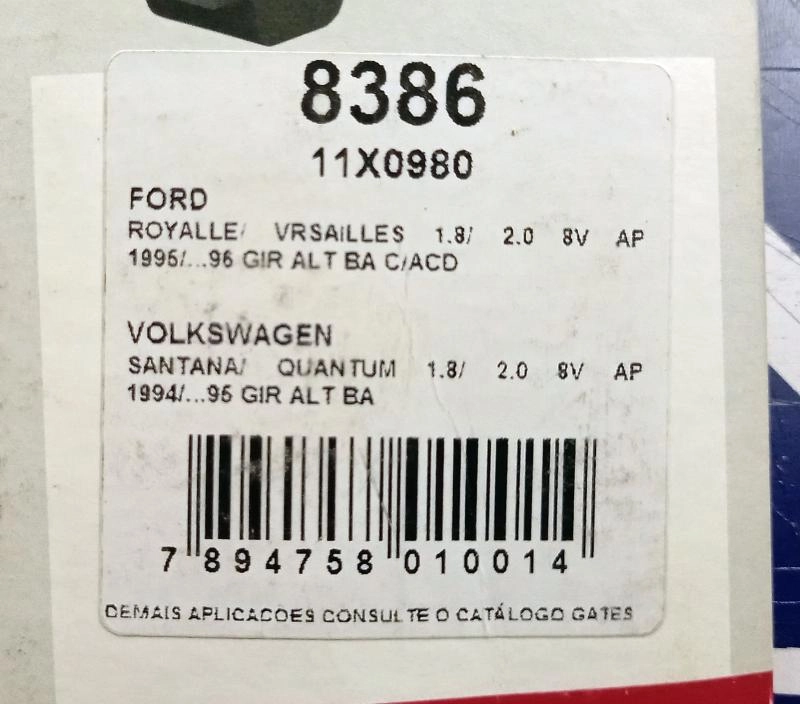 CORREIA V AUTOMOTIVA VW SANTANA/QUANTUM 94/95 C/AC C/DH GIR/ALT/BA 11X980
