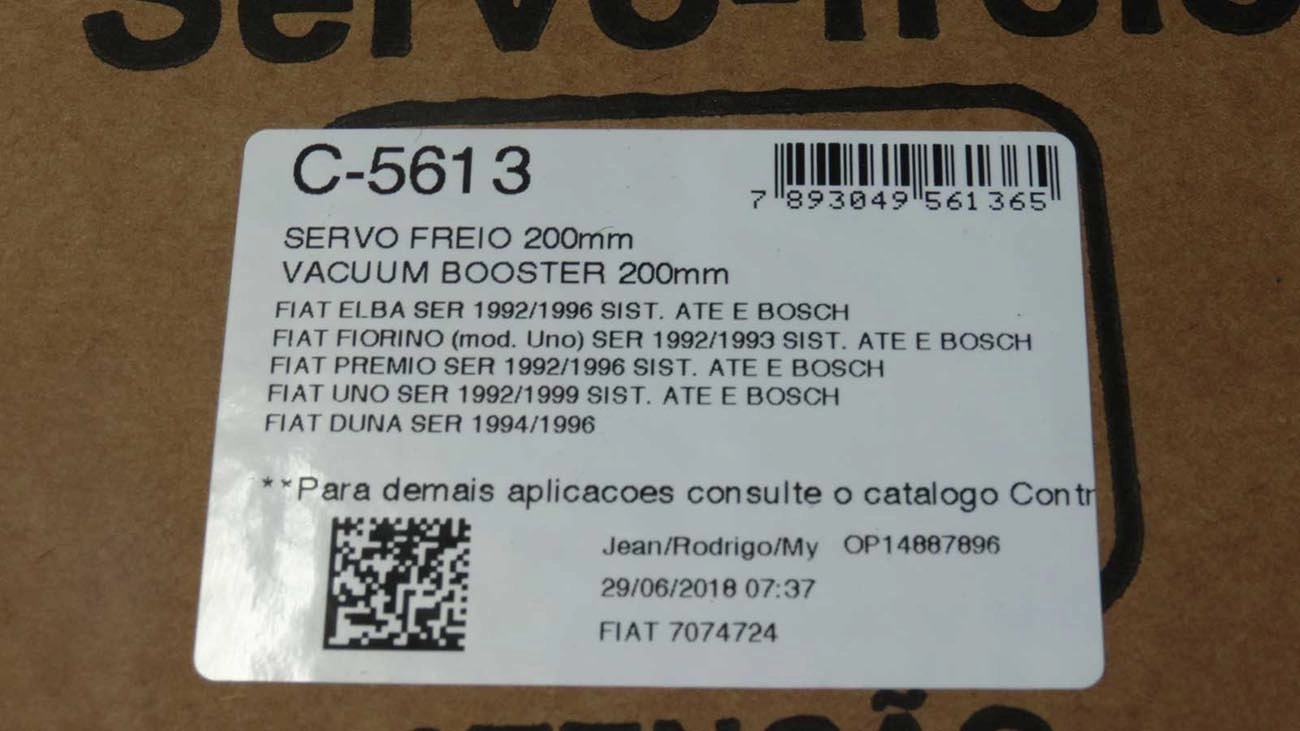 SERVO FREIO 200MM FIAT UNO/PREMIO/ELBA/FIORINO/DUNA 87/99