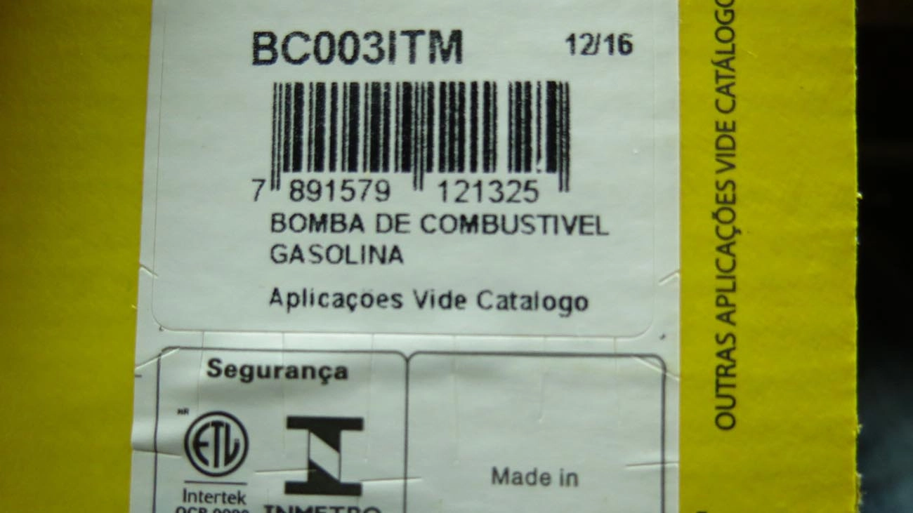 BOMBA COMBUSTÍVEL ELÉTRICA A GASOLINA COMBUSTIVEL FORD KA/FIESTA/COURIER/FOCUS REFIL